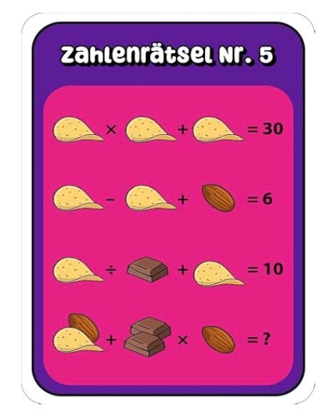 Moses Rätsel Snacks Zahlen suchen