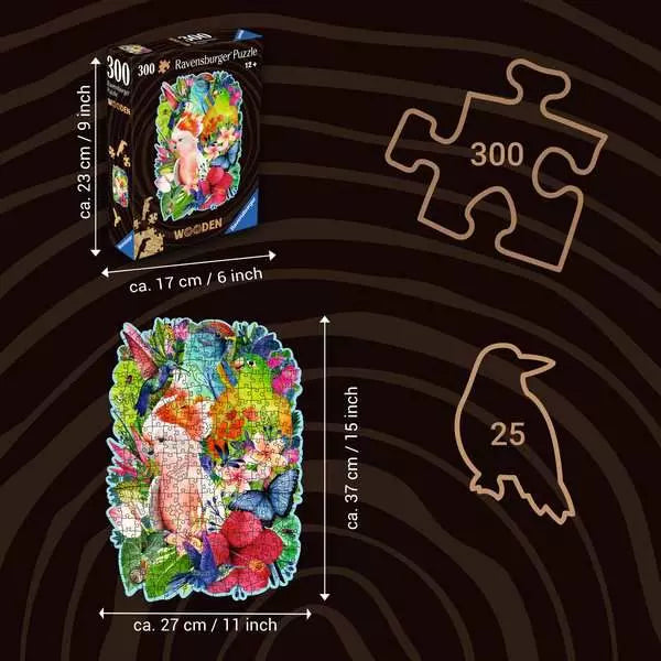 RAVENSBURGER – 300-teiliges Holzpuzzle mit Vögeln