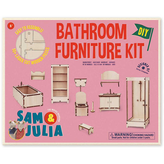 Sam & Julia Mäusehaus-Zimmer DIY Möbel-Baukastenset Badezimmer 1:12 Maßstab