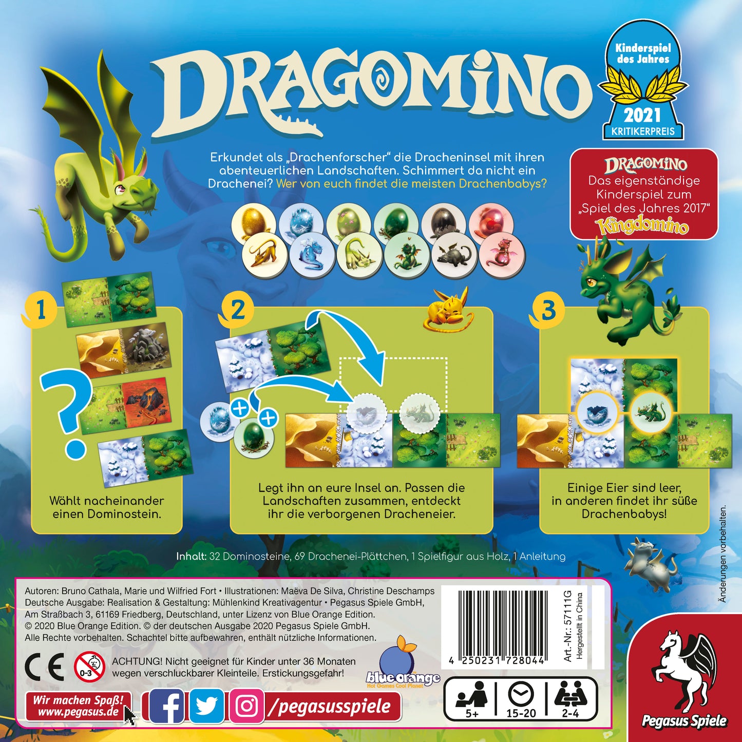 Pegasus Dragomino Kinderspiel des Jahres 2021