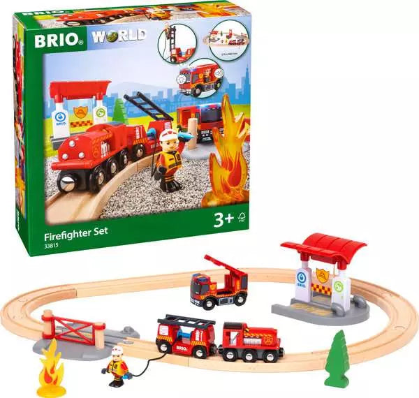 Brio Feuerwehr Starterset Holzeisenbahn