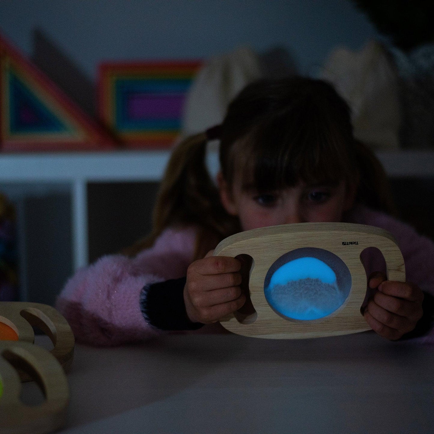 Tickit Holz Leuchtscheibe blau Easy Glow