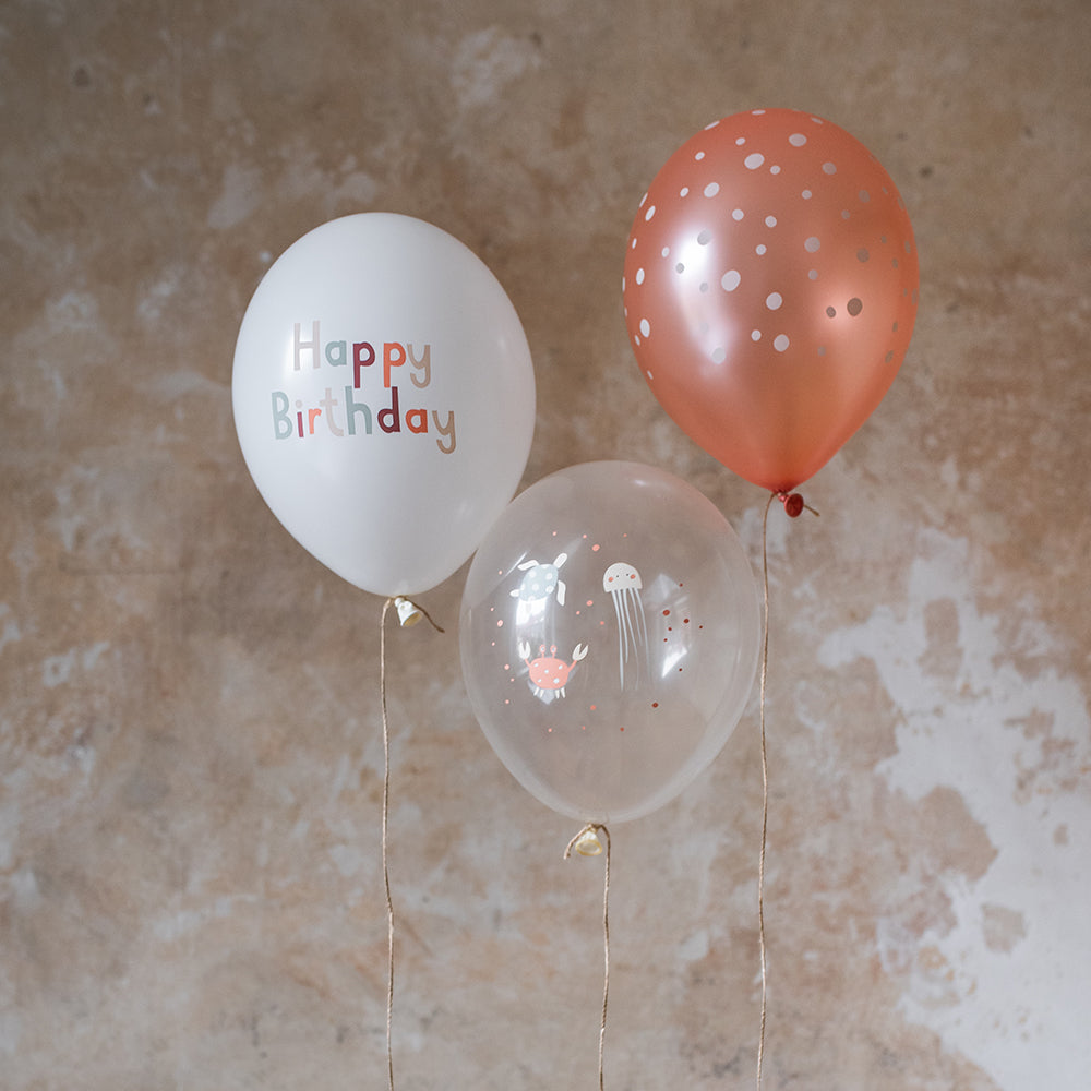 Ava & Yves - Luftballons Happy Birthday (Serie Under the Sea) aus 100% Naturkautschuk