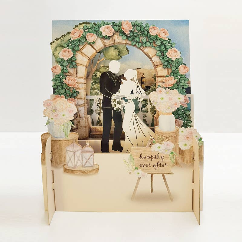 Miniatur-Welt Popup-Karte – Hochzeit