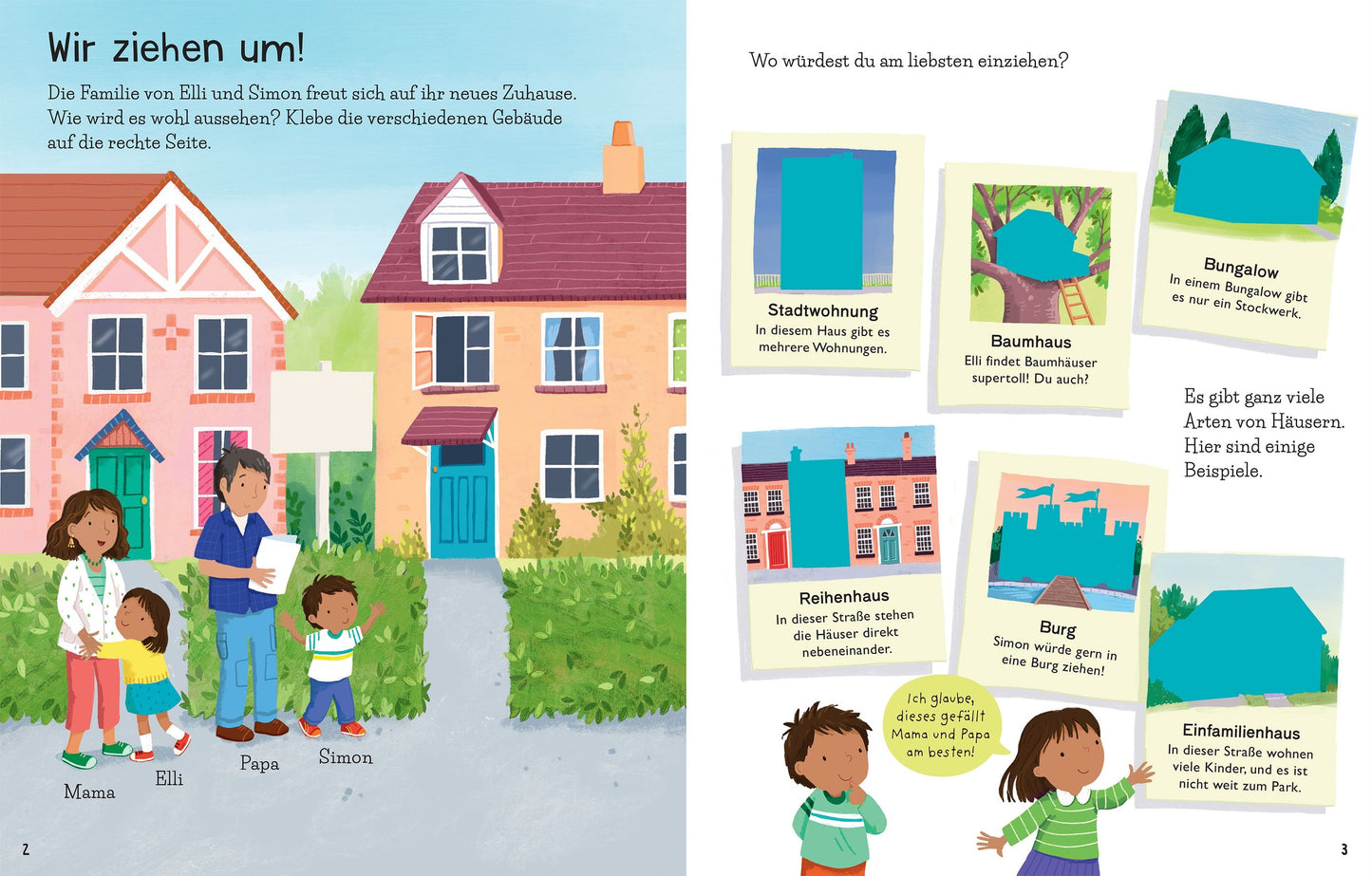 Usborne mein erstes Stickerbuch - wir ziehen um