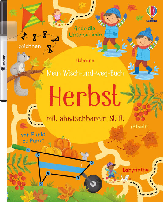Usborne Mein Wisch-und-Weg-Buch Herbst mit abwischbarem Stift