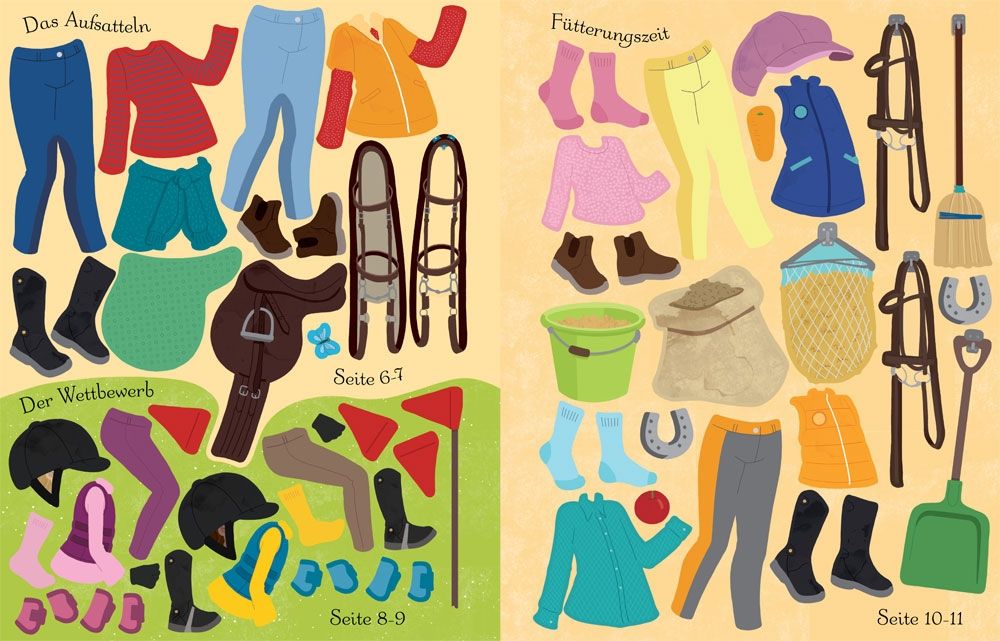 Usborne Mein Anziehpuppen-Stickerbuch: Auf dem Reiterhof