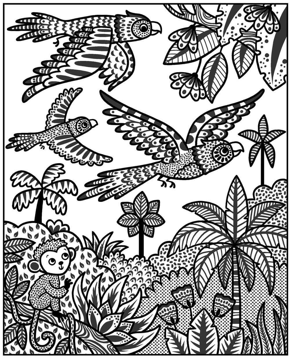 Usborne - Mein Farbenzauber-Malbuch: Im Dschungel 6+