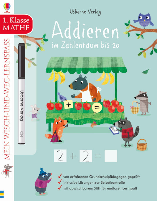 Usborne Mein Wisch-und-weg-Lernspaß: Addieren im Zahlenraum bis 20