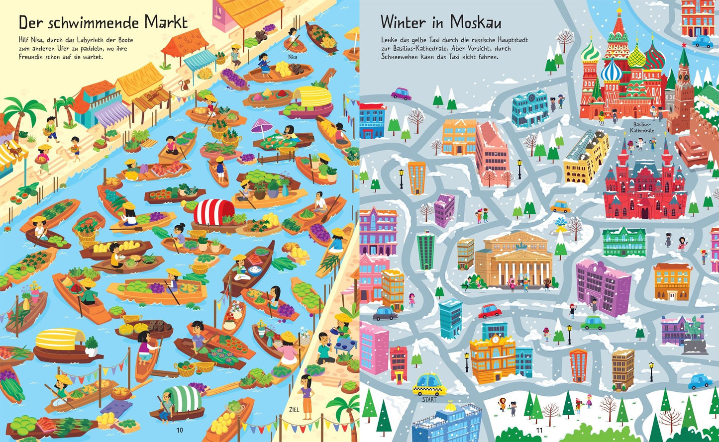 Usborne Der große Labyrinthe-Spaß: Rund um die Welt