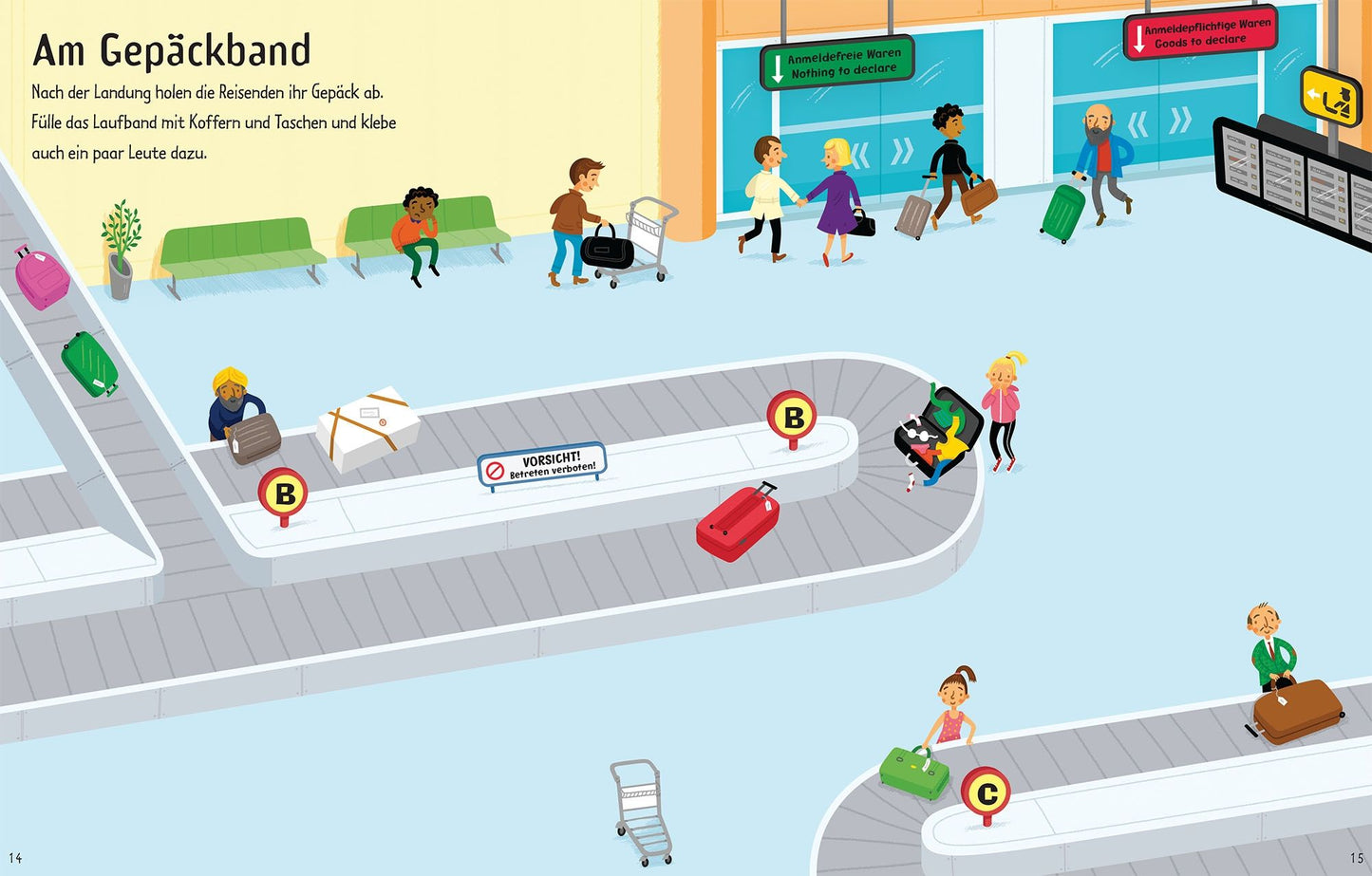 Usborne Malen und Stickern: Am Flughafen 3+