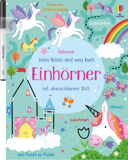 Usborne Mein wisch und weg Buch Einhörner
