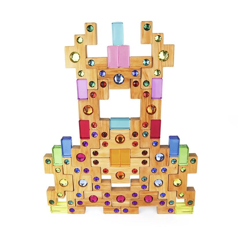 Bauspiel Farbtreppe mit Lichtbauquadern 32 Teile
