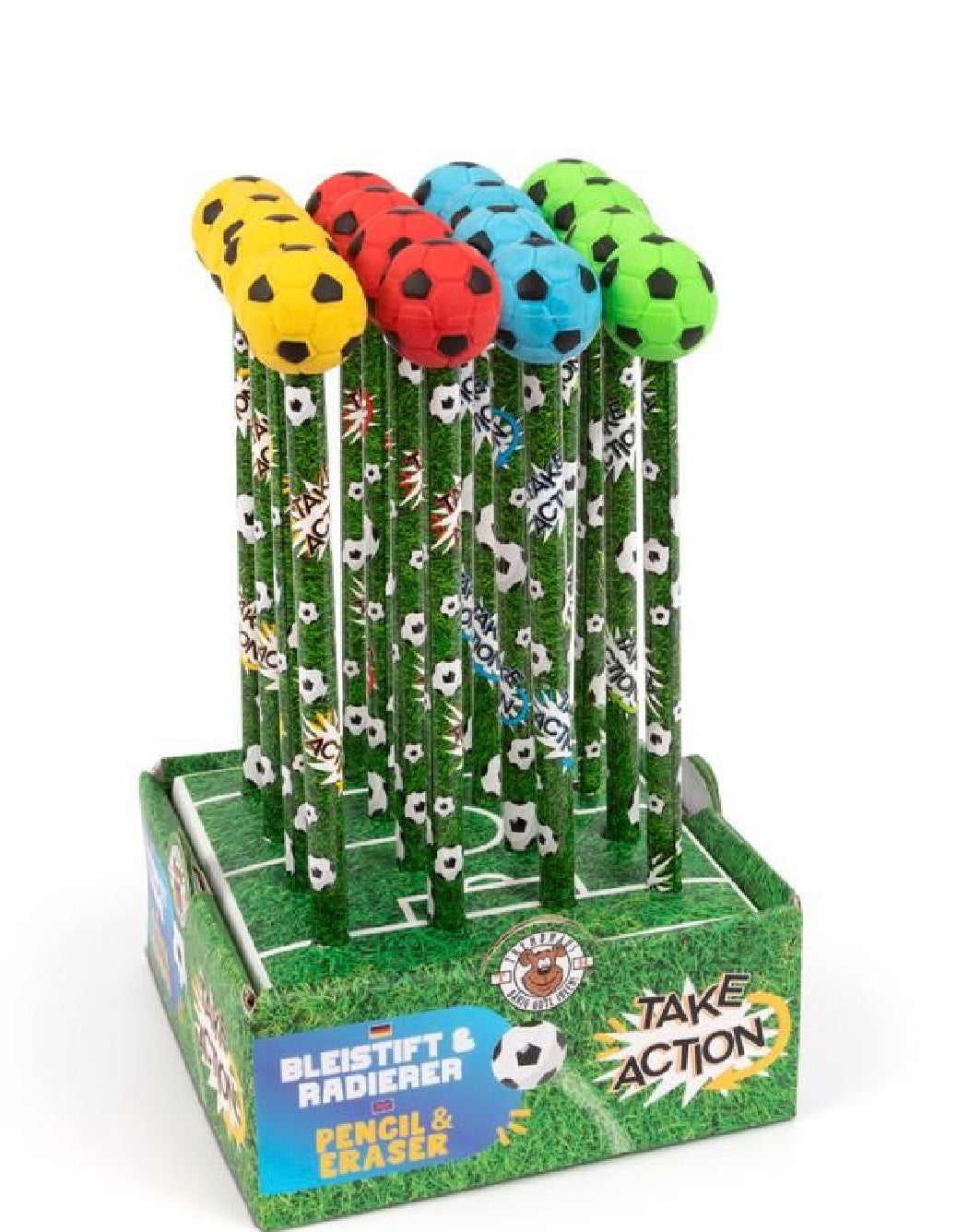 Trendhaus Bleistift plus Radierer Fußball