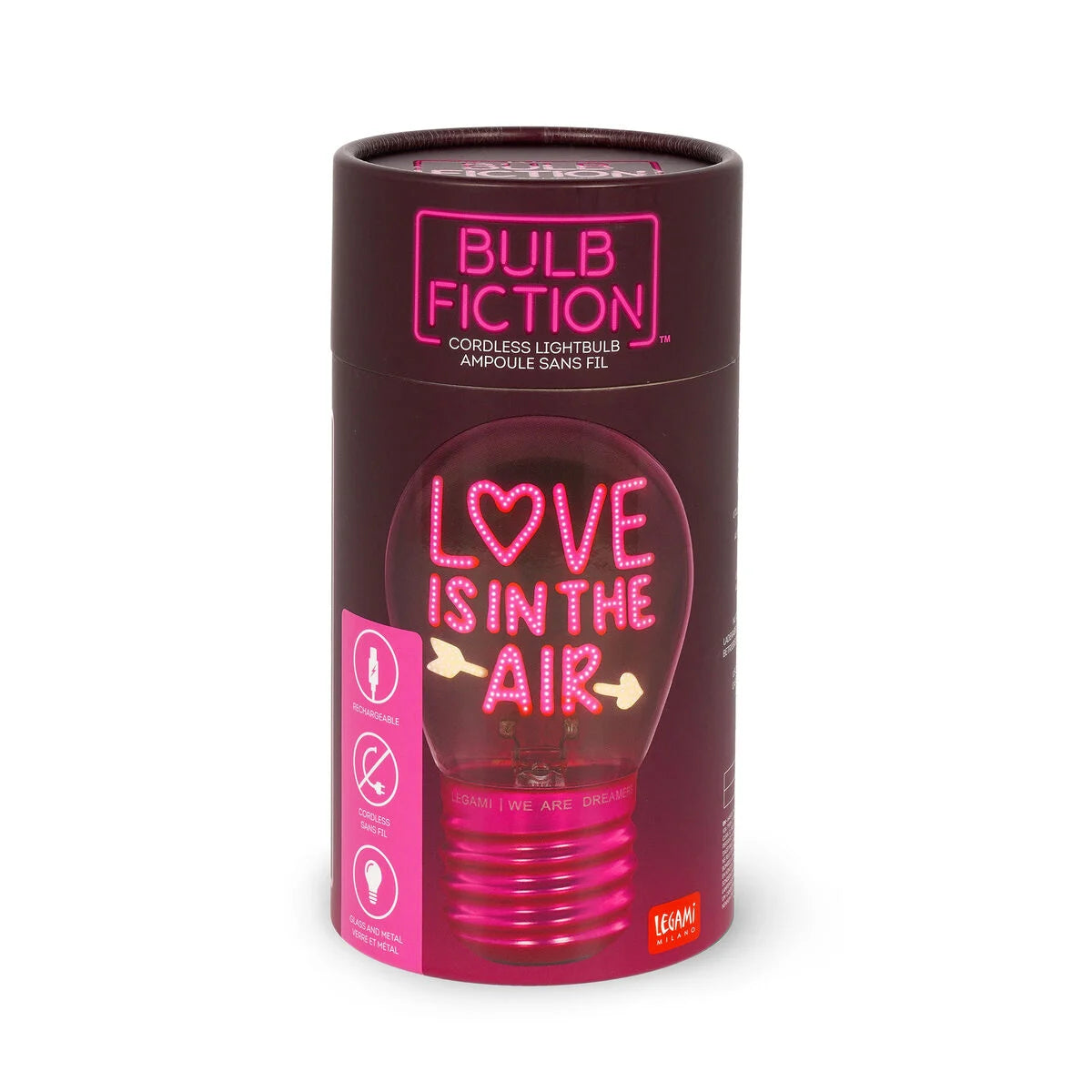 Legami Deko-Tischlampe in Glühbirnenform - Love Is in the Air - Bulb Fiction