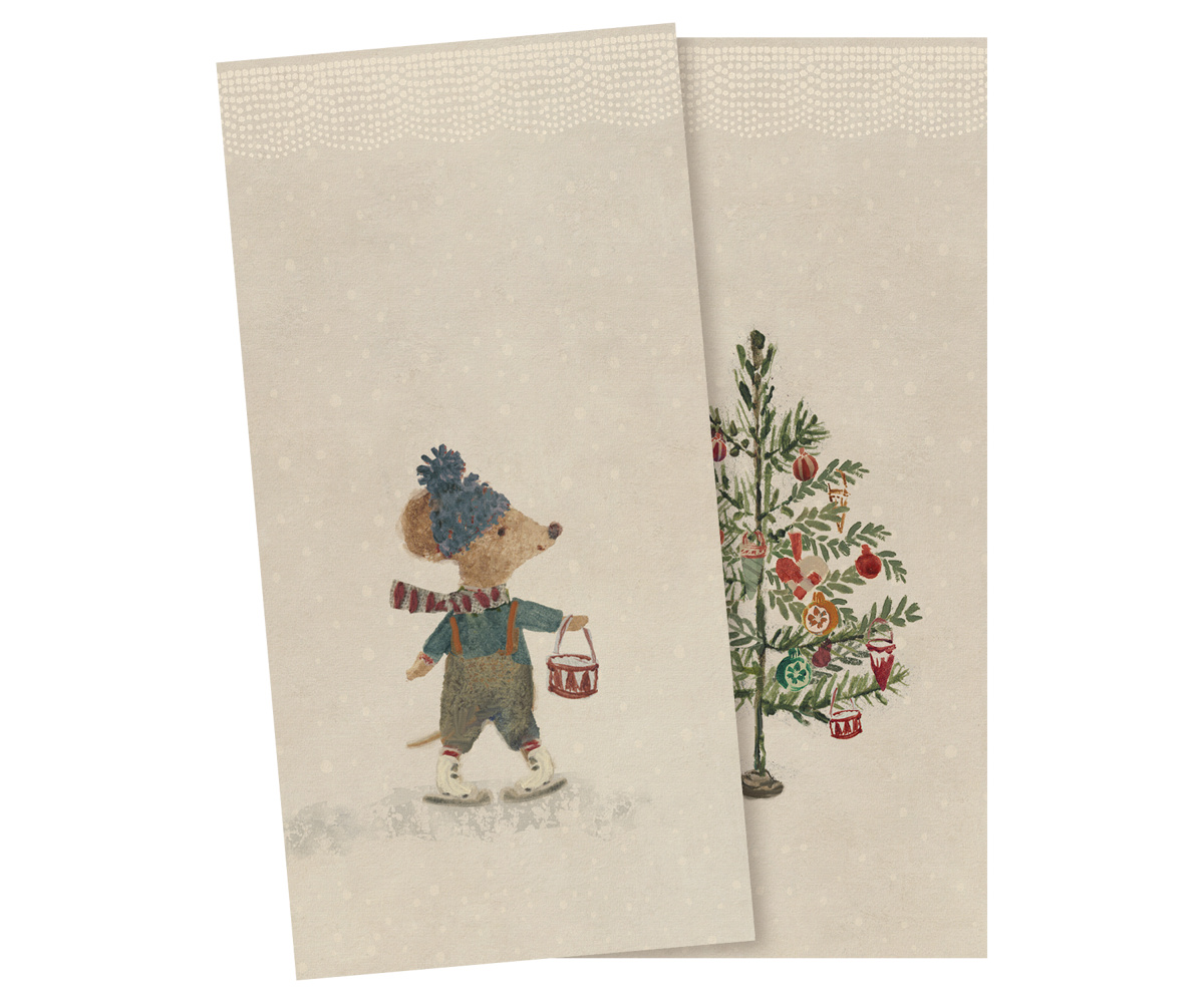 Maileg Napkin, Small – Christmas mice