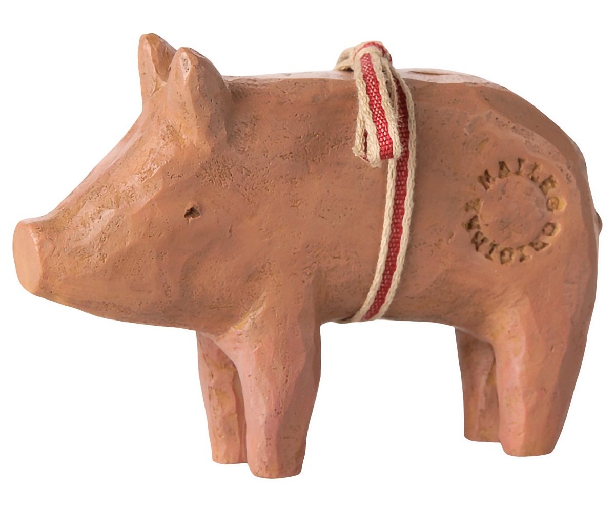 Maileg Pig with ribbon, Medium