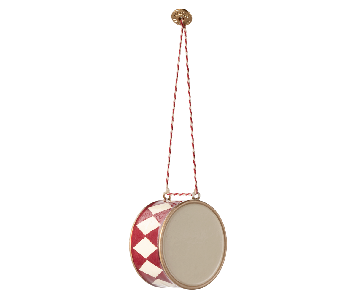 Maileg Metal ornament, Large drum – Red