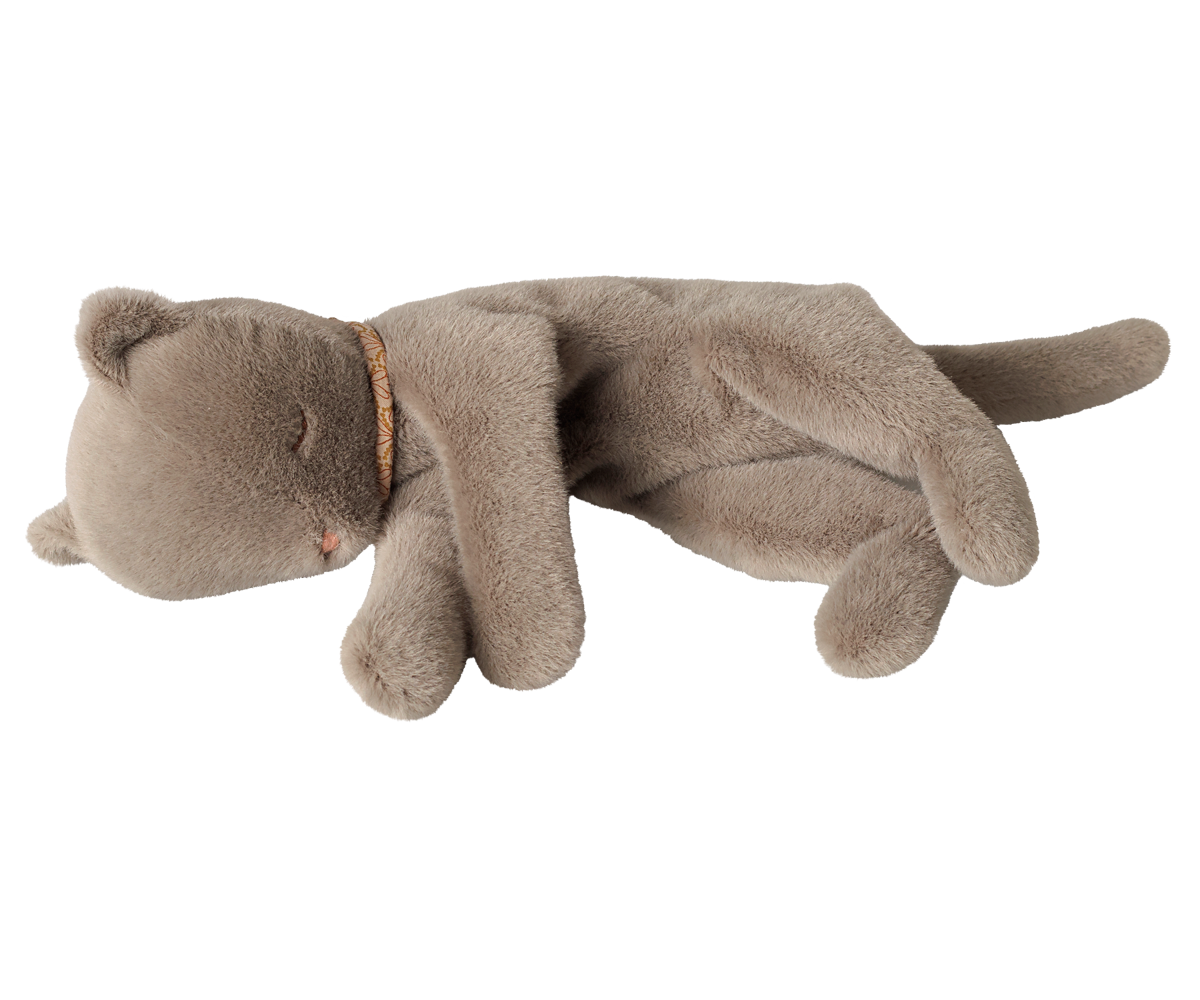 Maileg Sleeping kitten plush, Medium – Grey