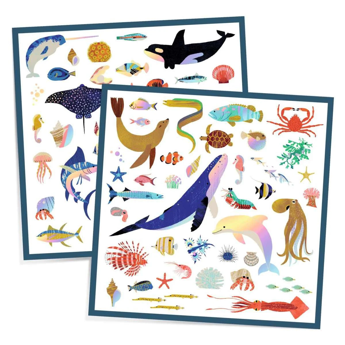 Djeco Metallic Sticker Meerestiere