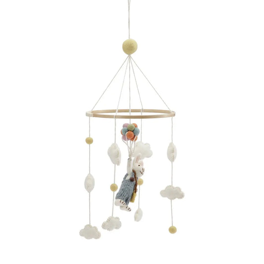 Gry & Sif Filz Mobile Hasenjunge mit Luftballons