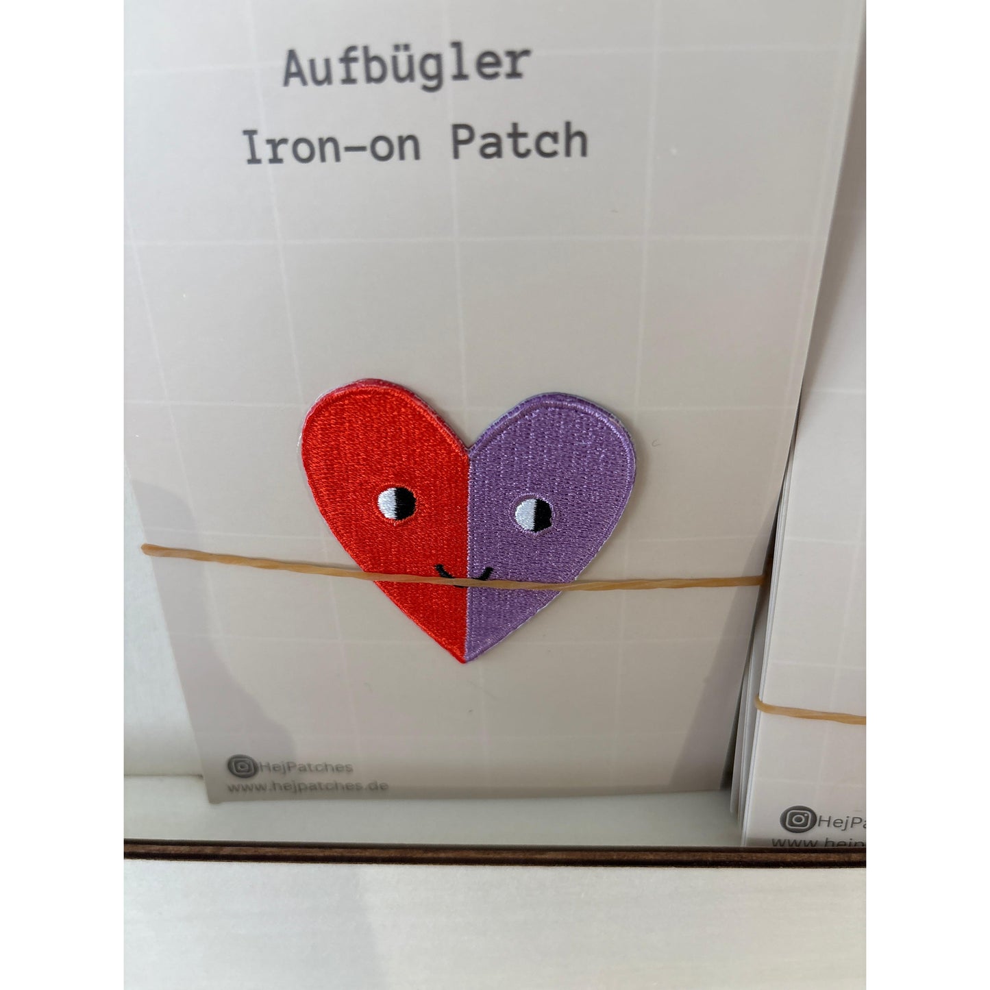 HejPatches Aufbügler Herz rot/lila