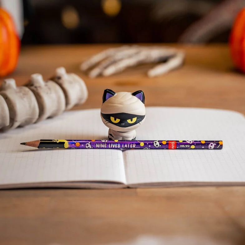 Legami Halloween-Anti-Stress-Bleistift Mummy Cat „Nine Lives Later“ - Squeezies