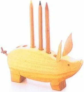 Drei Blätter Stiftehalter Schwein