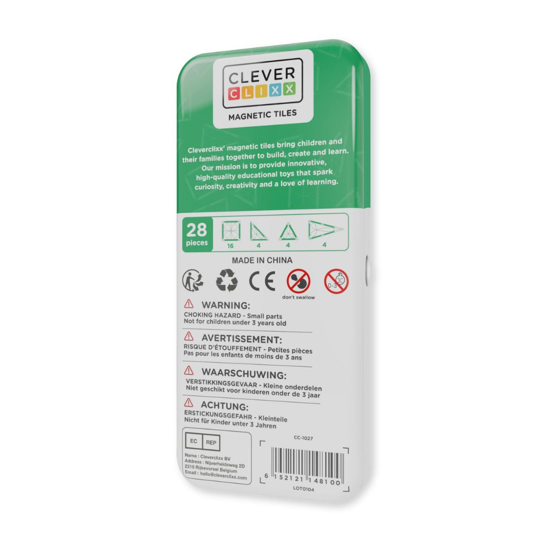 Cleverclixx Magnetbausteine Mini Tiles Pack Pastell - 28 Teile