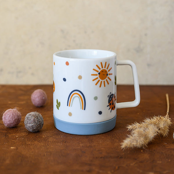 Ava&Yves Porzellanset Nature Kids mit Teller (19cm), Becher und Müslischale