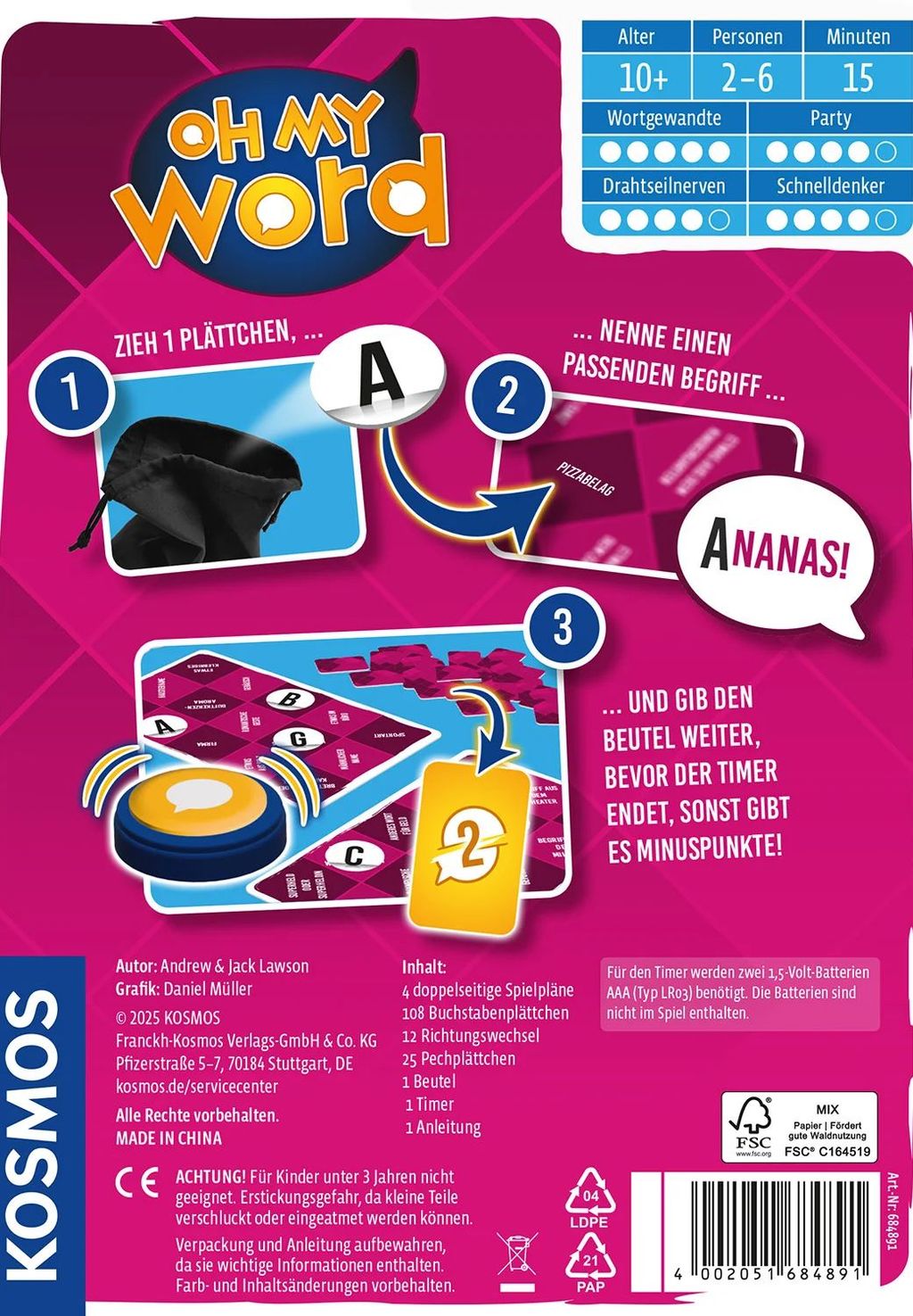 Kosmos oh my Word  - schnelles Wort-Assoziationsspiel