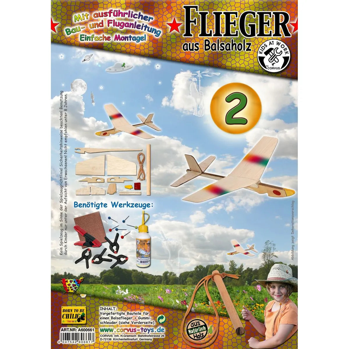 Kids at work Flieger aus Balsaholz