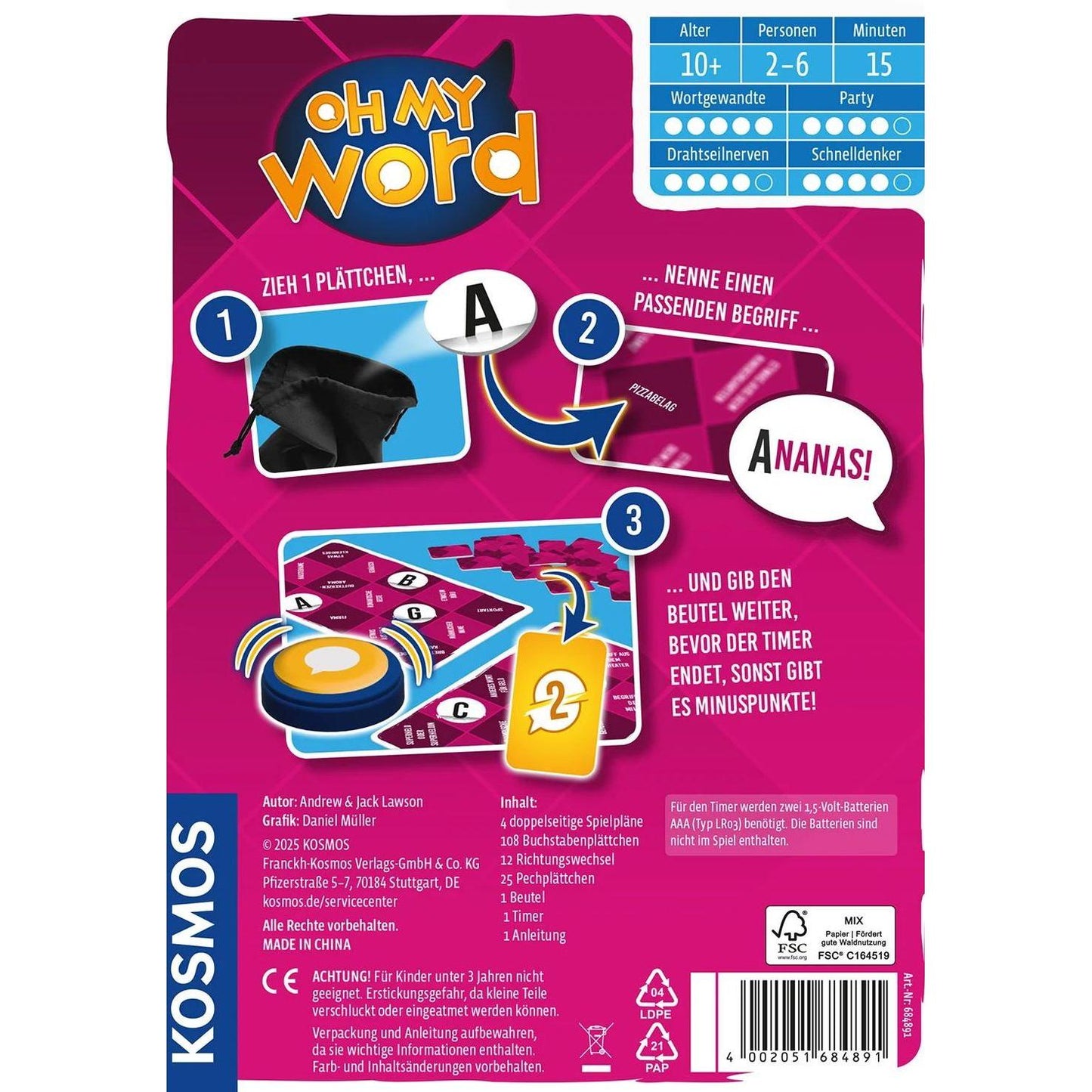 Kosmos oh my Word - schnelles Wort-Assoziationsspiel