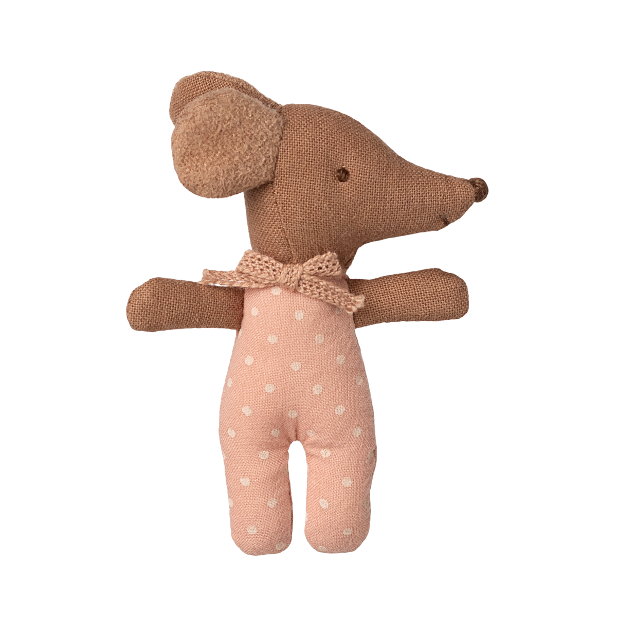 Maileg Babymaus schlafend rosa Schlafanzug mit Blumendecke