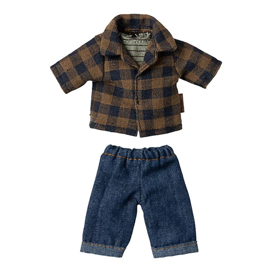 Maileg Kleidung für Papa Maus, kariertes Hemd und Hose