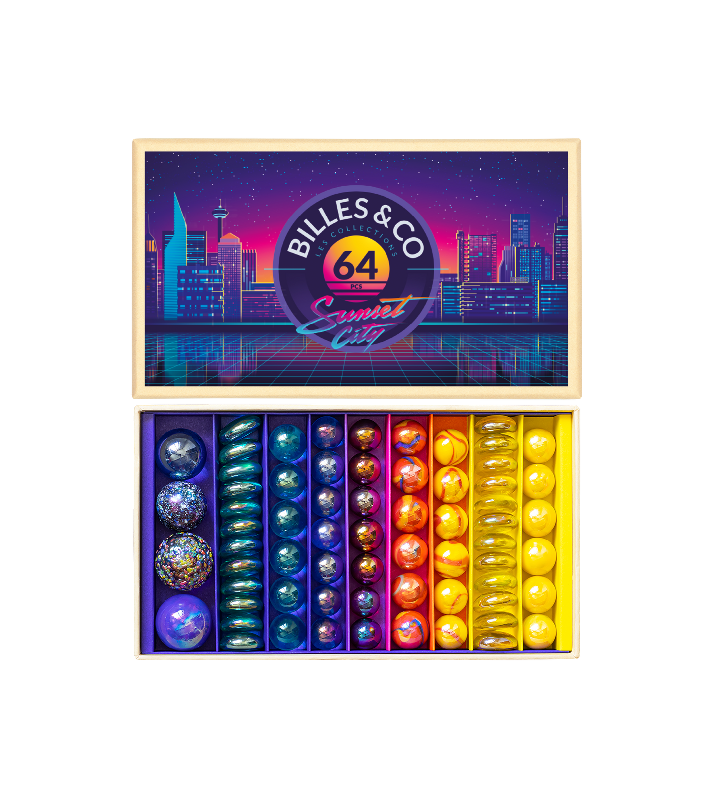 Billes & Co Sunset City Murmeln 64 Teile