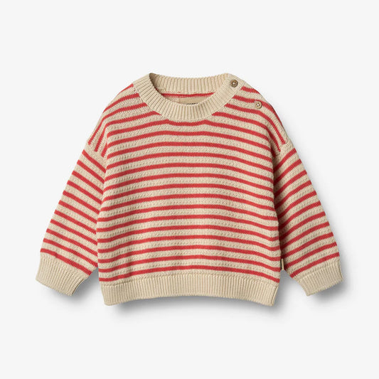 Wheat Strickpullover Leise rot gestreift