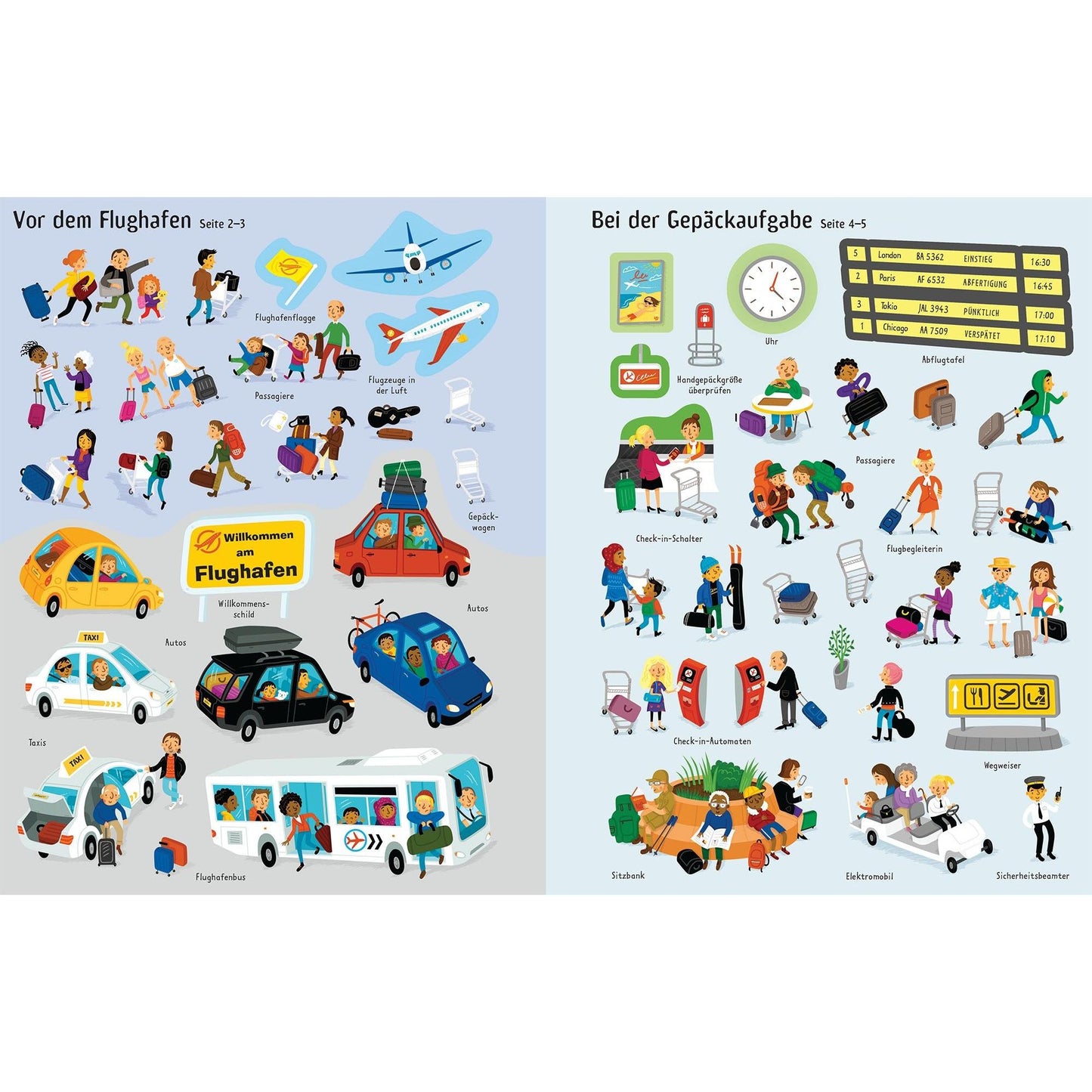 Usborne Malen und Stickern: Am Flughafen 3+