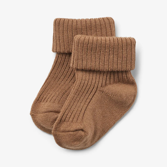 Wheat Wollsocken Rib Socks Ziggy Caramel