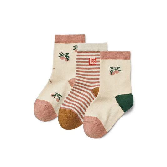 Liewood Silas Socken 3er-Pack Peach Sea Shell mix