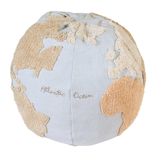 Lorena Canals Pouff Weltkarte blau