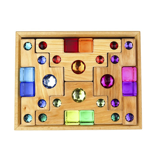 Bauspiel Farbtreppe mit Lichtbauquadern 16 Teile