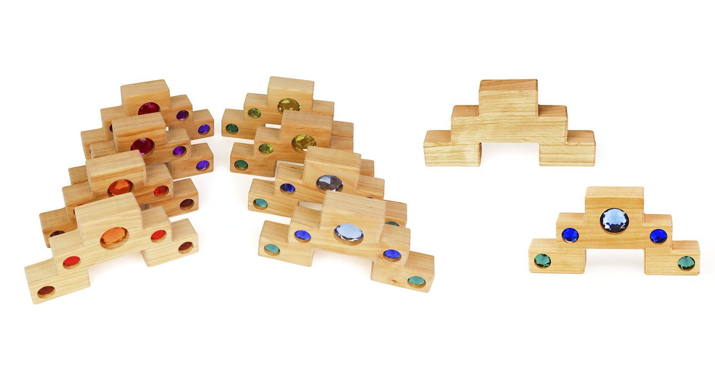 Bauspiel Farbtreppe mit Lichtbauquadern 16 Teile