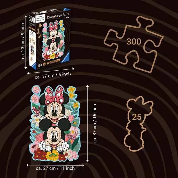 RAVENSBURGER - Mickey Mouse 300-teiliges Holzpuzzle