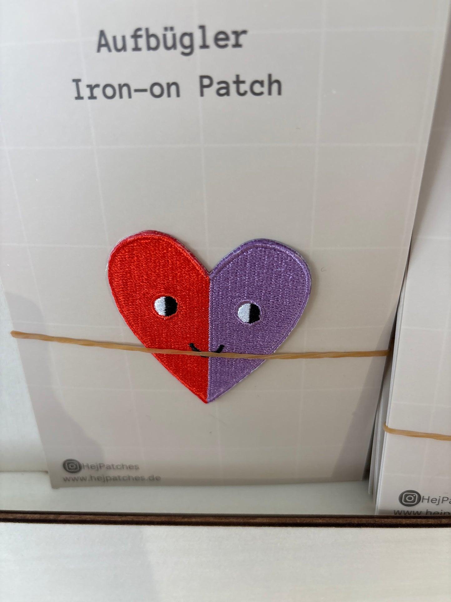 HejPatches Aufbügler Herz rot/lila