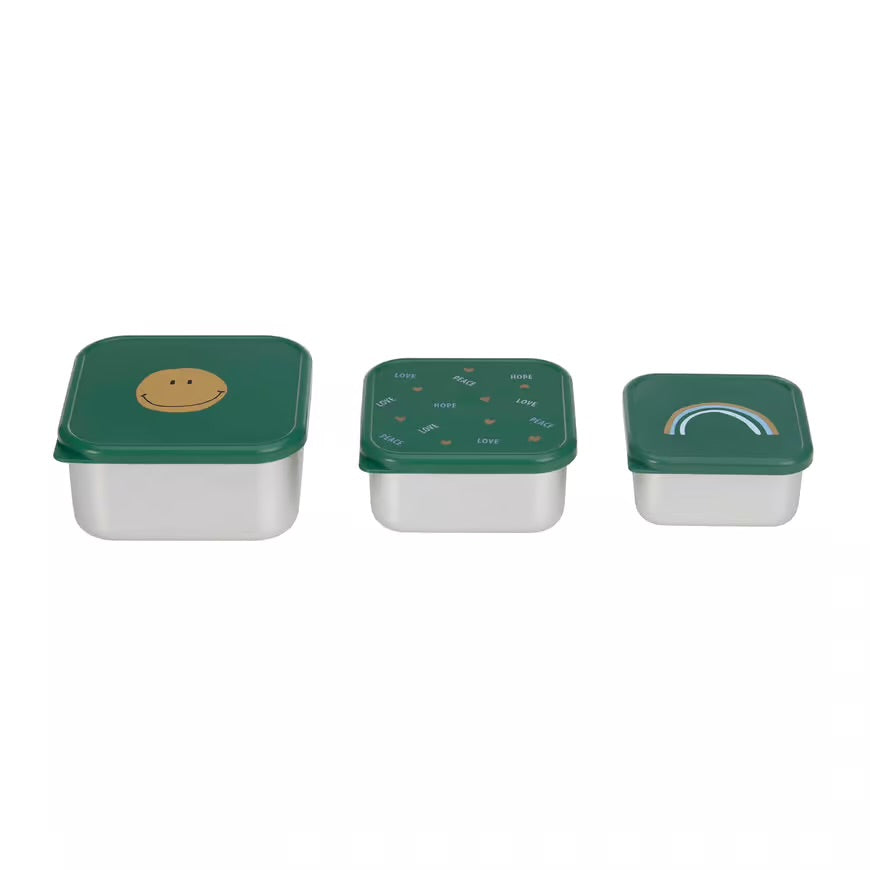 Lässig Snackbox happy 3er Set edelstahl