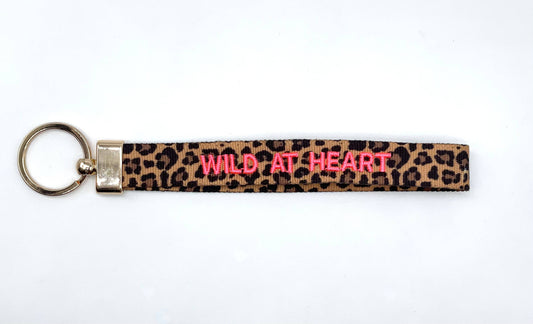 WILD AT HEART Schlüsselanhänger Keychain gewebt - bestickt