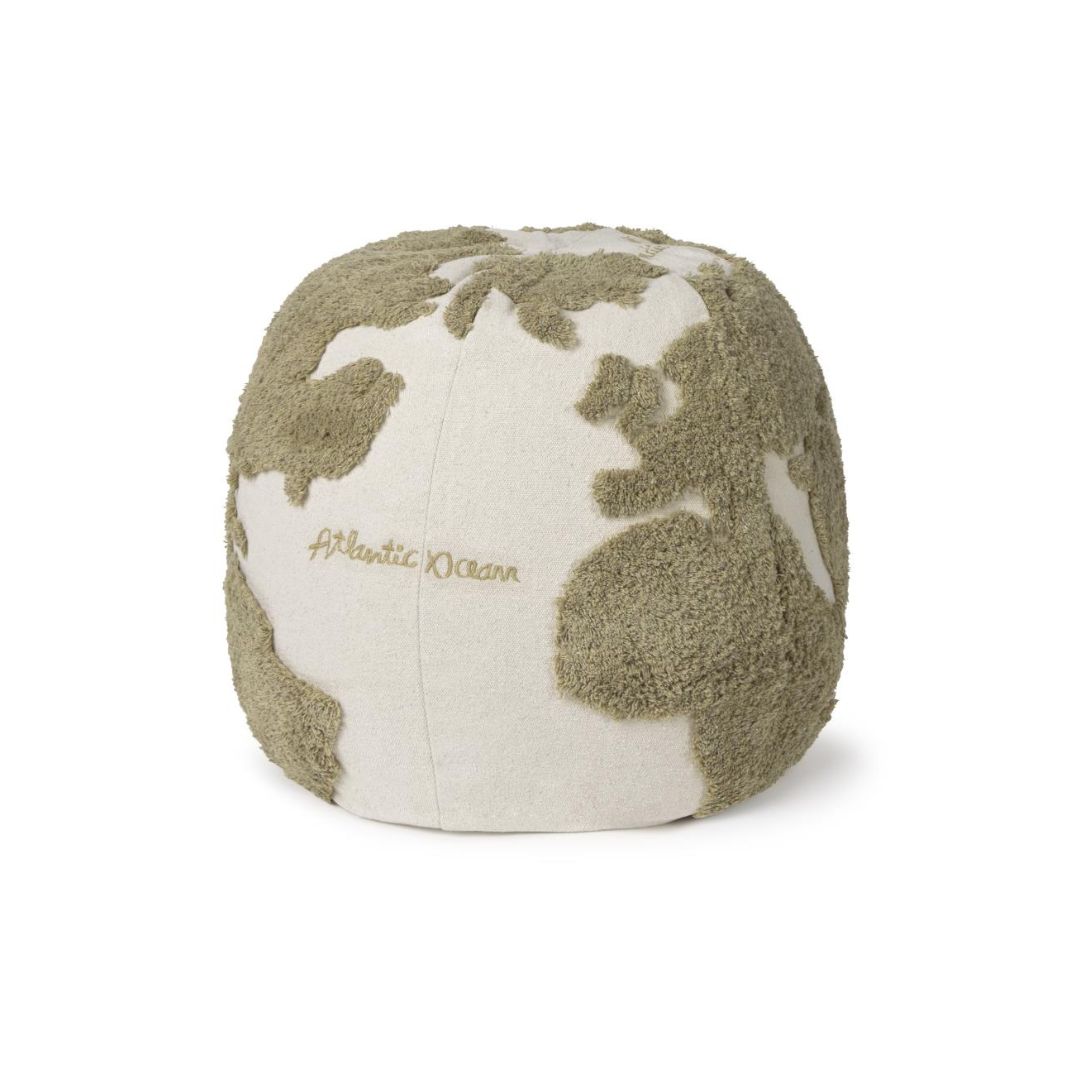 Lorena Canals Pouf Weltkarte braun