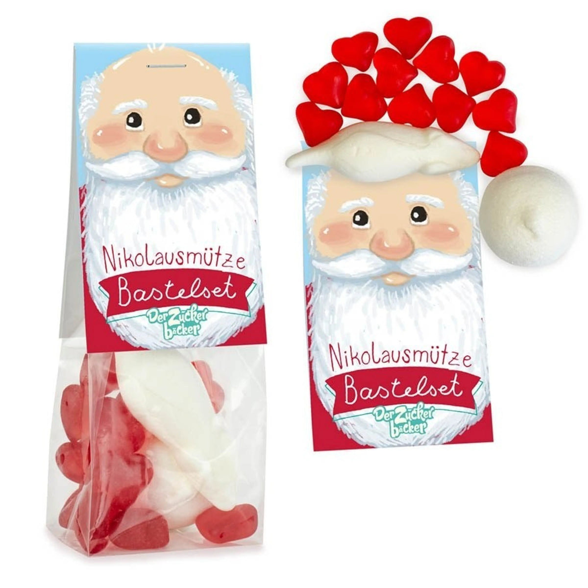 Der Zuckerbäcker - Naschbeutel Nikolausmütze Bastelset Süßigkeiten Mischung