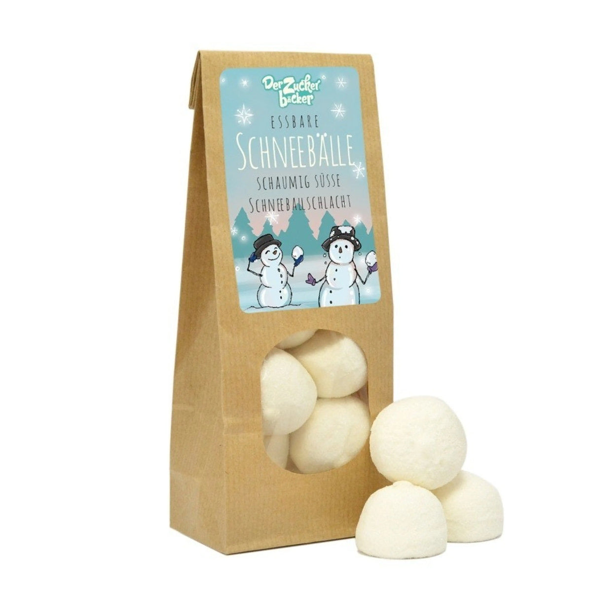 Der Zuckerbäcker - Wundertüte Essbare Schneebälle Weiße Marshmallows Vanille